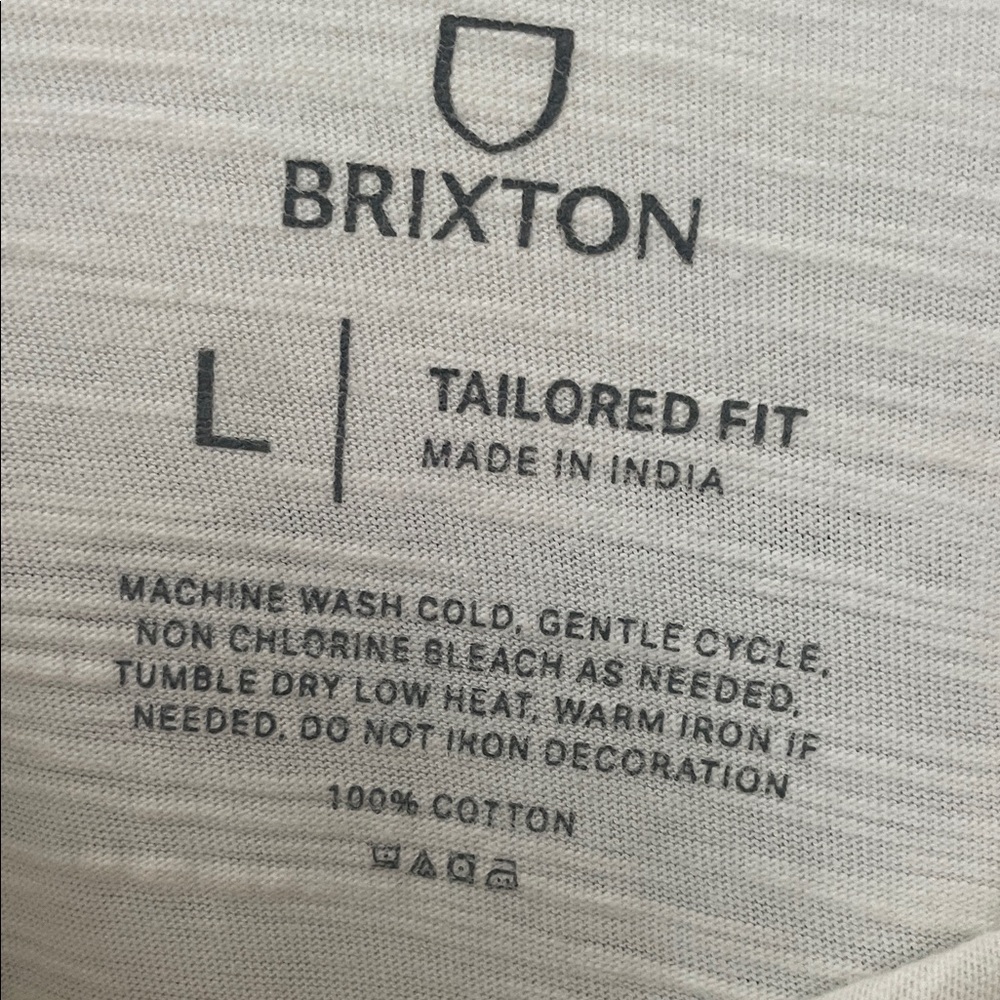 Brixton Tailored Fit Classic White Men's Slub T-Shirt - Large - Worn Once - Picture 2 of 3